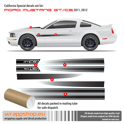 California Special GT/CS FADED Rocker Stripes, for Ford Mustang 2013 2014