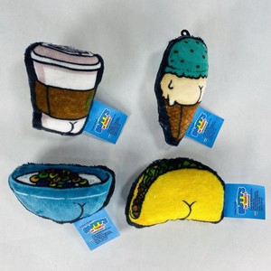 Lot of 4 Butts on Things Plush Coffee Cup Taco Ice Cream Cone Cereal Bowl
