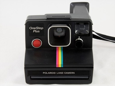 Vintage Polaroid SX-70 OneStep Plus Black Rainbow Stripe Camera