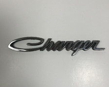 1970s Chrome Dodge Charger Script Emblem Mopar # 3504087 OEM Metal Vintage