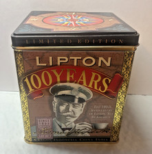 Vintage Lipton Tea Tin Metal Advertising 100 ...