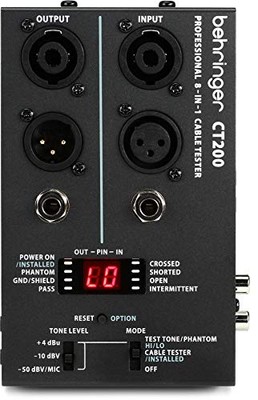 Behringer CT200 mikroprozessorgesteuerter 8-in-1 Kabeltester, schwarz