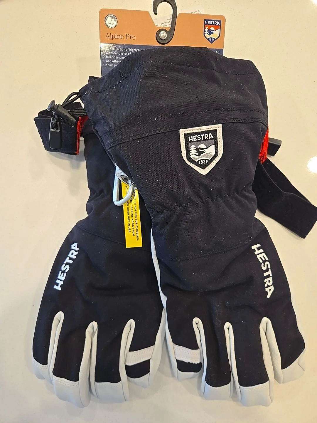 New Hestra Army Leather Heli Ski 5-Finger Gloves Black Skiing Alpine Pro 10 11
