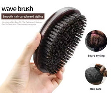 Hair Brush Boar Bristle For Men's Beard Shaving Comb Face Massage Facial Hair