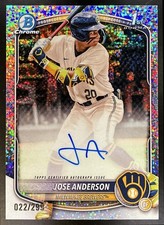 Jose Anderson Bowman Chrome 2025 Speckle Refractor /299 Auto