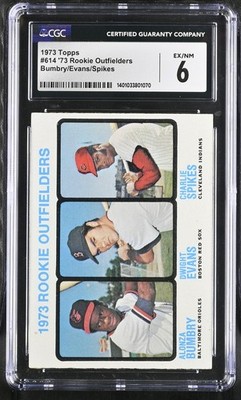1973 TOPPS DWIGHT EVANS '73 ROOKIE OUTFIELDERS #614 CGC 6