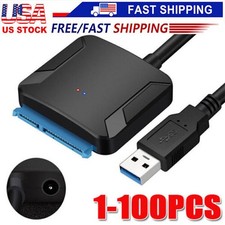 USB 3.0 to SATA External Hard Drive Reader 2.5" 3.5" HDD SSD Power adapter LOT