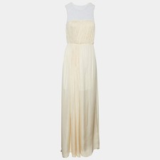 Stella McCartney Cream Silk Lace Sleeveless Maxi Dress M