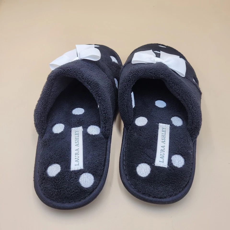 Zapatillas Laura Ashley para mujer talla M 6,5-7,5 negras lunares moño sin cordones casa Sho Foto 4 de 4