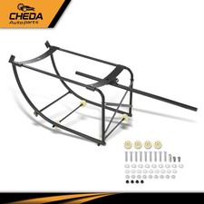 Fit For 55 Gallon Drum Cradle Stand Rack Black Iron 600 Lbs Capacity With Wheels