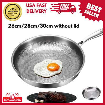 Titanium Hammered Pan Pro with Lid, Titanium Pans for Cooking -Durable