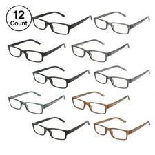 12-Pack Unisex Reading Glasses Wholesale Lot   Assorted Colors  Mixed Powers
