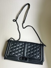 Rebecca Minkoff Love Crossbody black quilted leather with gunmetal strap NWOT
