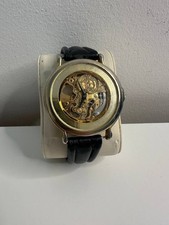 Vintage transparent wristwatch with Hong Kong winding movement, working golden