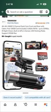 TERUNSOUl 4K 4K 1080P 3 Channel Dash Cam Front and Rear with Cabin, Free 128GB