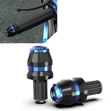 2x Blue Universal 22mm 7/8" Motorcycle Handlebar Grips Bar End Slider Cap Plugs