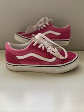 Big Kids Girls Size 3 VANS Old Skool Cherry Jubilee pink lace-up sneakers shoes