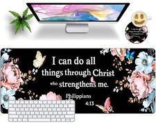 Extended Mouse Pad with Coaster 31.5 x 11.8 Desk Pad Full Desk Mousepad Stitc...