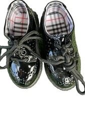 Boys Dress Formal Sz 5.5 Black Patent Shoes Euro 21 EUC