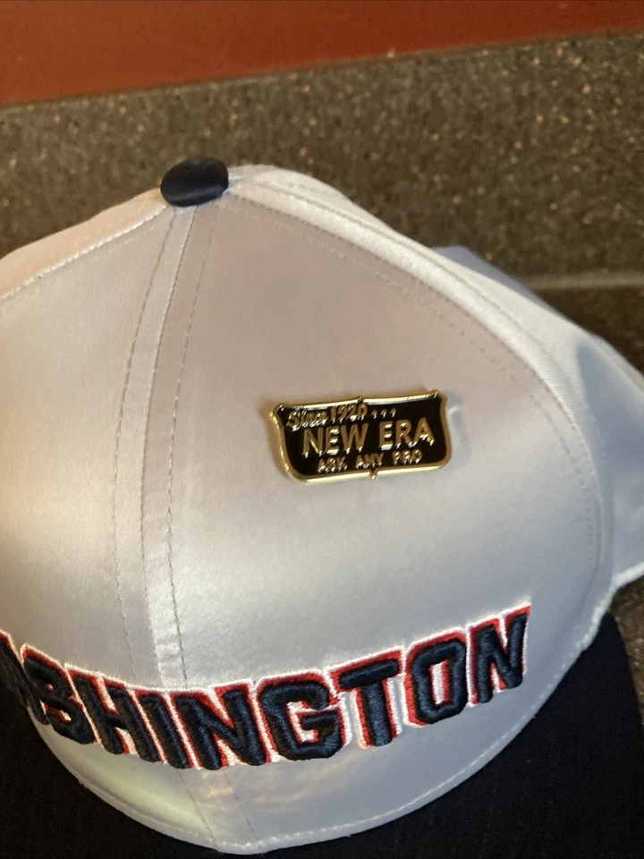 Washington Nationals Hat Cap 59FIFTY Fitted 7 5/8 Grey Satin New Era Pin NWT - Image 4 of 4