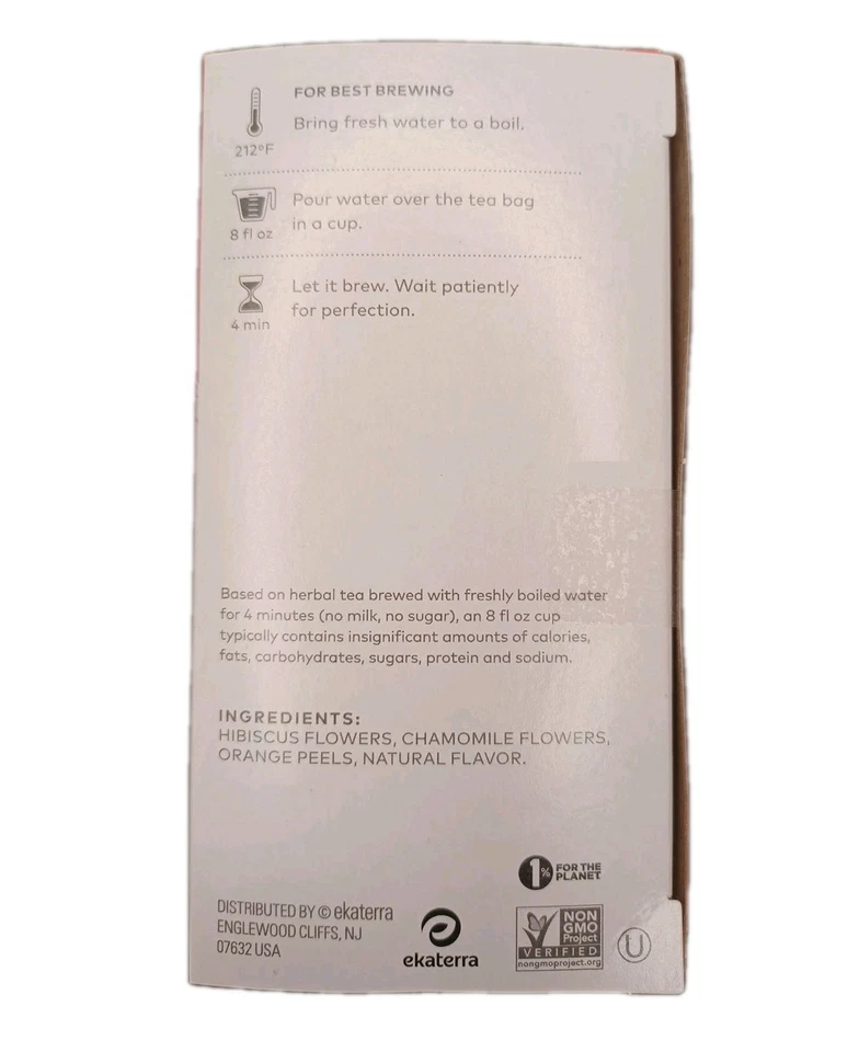 Lote de 2 TAZO TUNA CACTUS E HIBISCO FLOR TÉ DE HIERBAS 16 BOLSAS CADA UNA   Foto 4 de 4