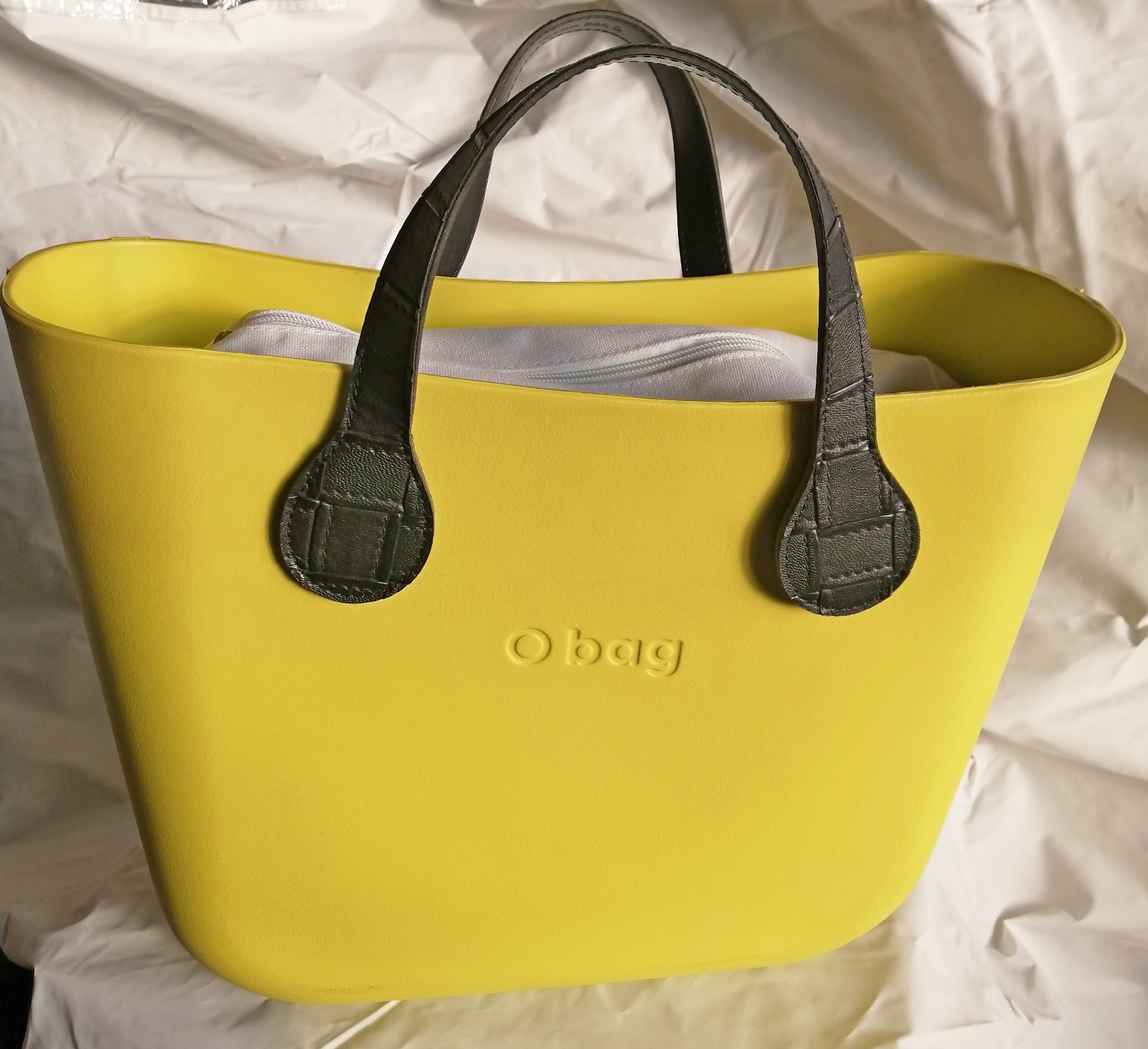 O bag Borsa Nuova Originale O bag - Col. FRESIA Int. BIANCO MANICI NERO
