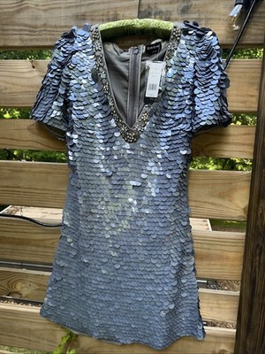 Bebe Deep Vpaillette Dress Size Large Women's
