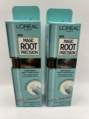 2x Magic Root Precision Temporary Gray Hair Color Concealer Brush 5 Medium Brown