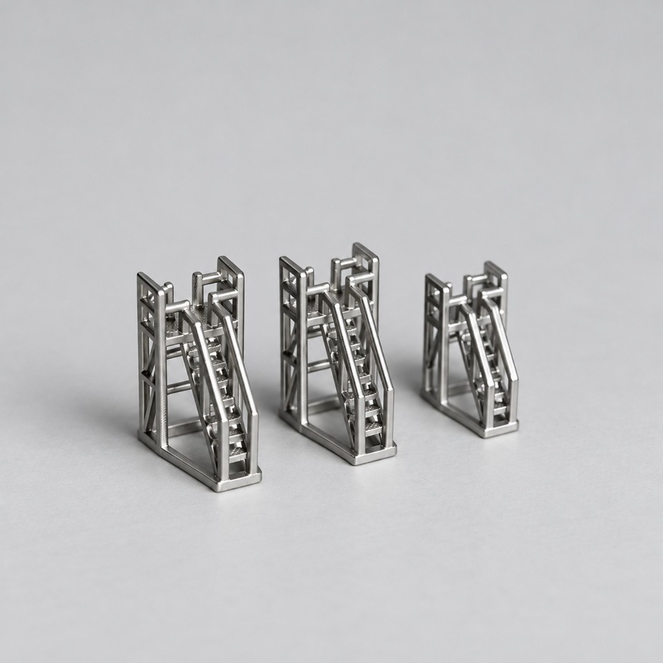 Model On Ladder 3 Pieces Scale Model Stair with Ladder Frame Compact Miniature Stairs ...