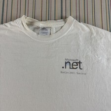 Vintage Microsoft .NET BorCon Shirt Mens XL White Port & Company 2000s Y2K Fair