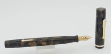 Conklin Endura Bronze & Blue Marble w/Gold Trim Fountain Pen - 14kt Nib - 1930's