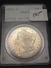 1880-S  Morgan Silver Dollar OGH Uncirculated Rattler Holder PCGS MS63 (B)