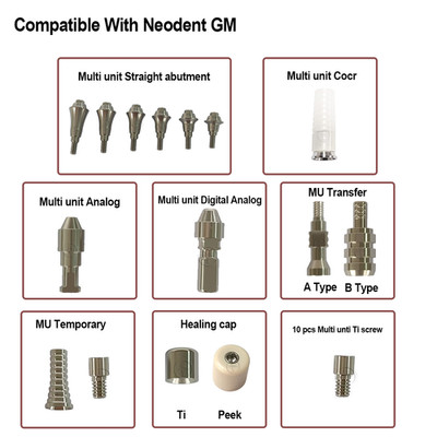 1/4/6 Pcs Multi unit Straight abutment / Mu Analog compatible with Neodent GM