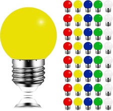Maycolor Coloured Led Bulbs Golf Ball Multicoloured Bulbs 40PCS E27 3W