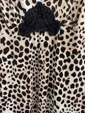 VTG LINEA DONATELLA XL Animal Print Long Sleeveless Nightgown V-Neck Stretch