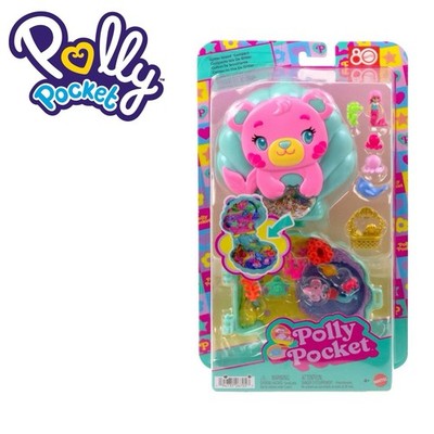 Polly Pocket Glitter Island Compact Playset With Mermaid & Ocean Pets Toy New