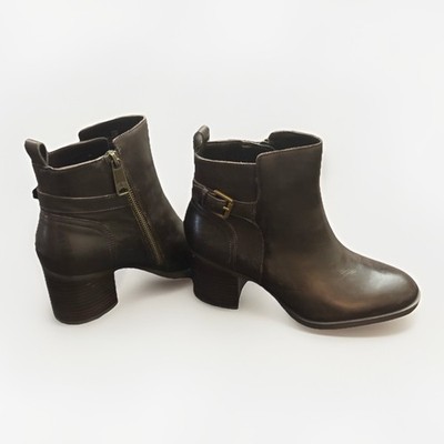 Lauren Ralph Lauren Genna Leather  Brown Heeled Low Calf Boots Women s 6.5