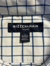 Mizzen Main Leeward Shirt Men’s Large L Plaid Check Classic Fit Dress No Tuck