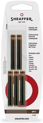 Sheaffer Skrip - Klassisch Füllfederhalter Tintenpatrone, Packung 5, Brown