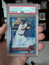 2022 Bowman Draft Chase DeLauter Blue Wave Refractor Auto /150 PSA 9 Mint
