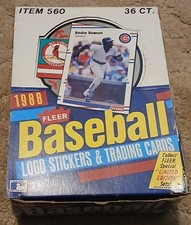 1988 FLEER BASEBALL WAX BOX OPENED BUT UNSEARCHED
