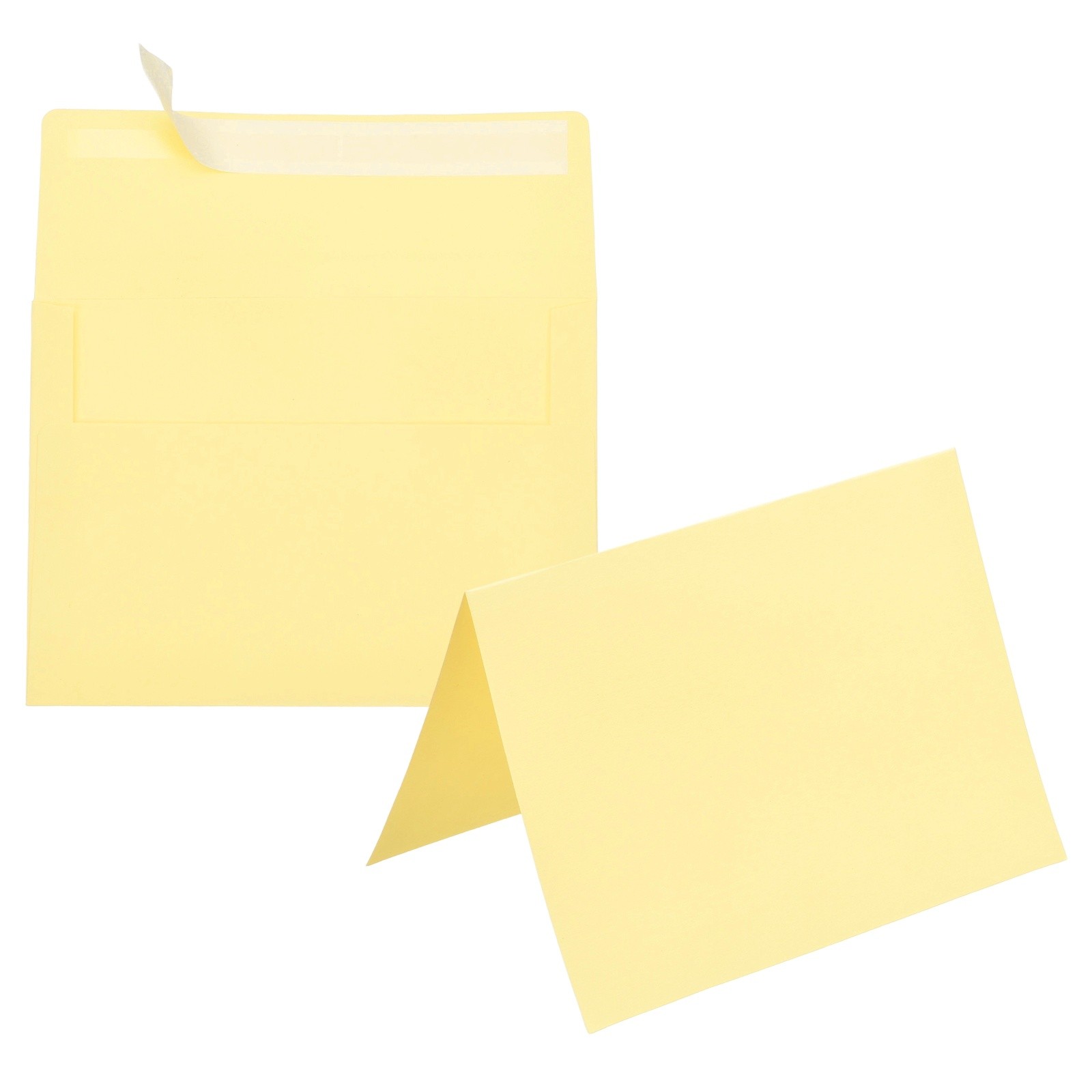 50Pack Light Yellow 5x7 Envelopes, A7 Envelopes with Folded Cards