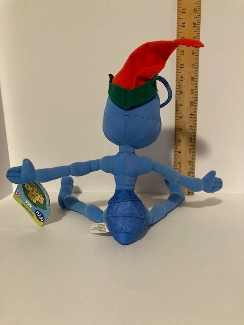 Muñeca de peluche vintage Mattel Disney 1998 edición especial A Bugs Life Flik 16" con etiqueta Foto 3 de 4