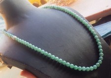 Video Certified Natural A Jade Jadeite Circle Bead Necklace 24 inches 124523 TS