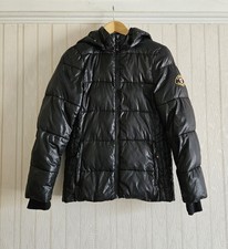 Zavetti Canada Women's Short Coat Puffa Jacket Size S Black Tear at Back 4044841