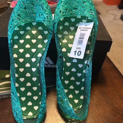 Women s Green Rubber Beach / Rain/ Outdoor Slip-On Shoes US Size 10 Jeep Skimmer