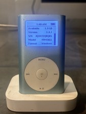 Apple iPod Mini 1st Generation 4gb Model A1051 Blue Tested  Working w/ Dock