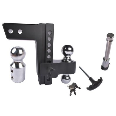 Adjustable Trailer Hitch 2.5 Receiver 8 Drop Rise Tri-Ball 18500 LBS