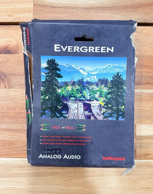 AudioQuest Evergreen RCA Male to RCA Male Analog Cable 1.5m Gold Plated Green