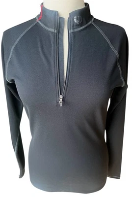 PEARL iZUMI ~ TRANSFER ZIP NECK LS BASELAYER Women's Medium Black NEW NWT - image 1 of 4